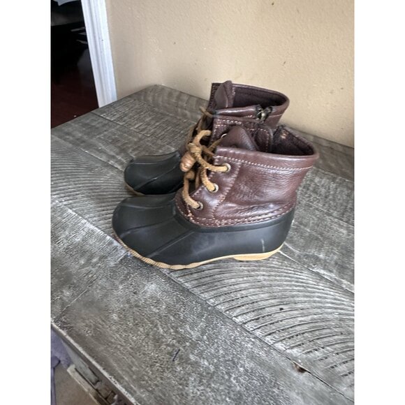 Sperry  Little Kids Saltwater Duck Boots 8M Snow Rain Brown - Picture 1 of 5